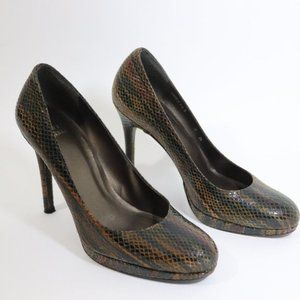 Stewart Weitzman Snake Skin Platform Pumps  Size 7M